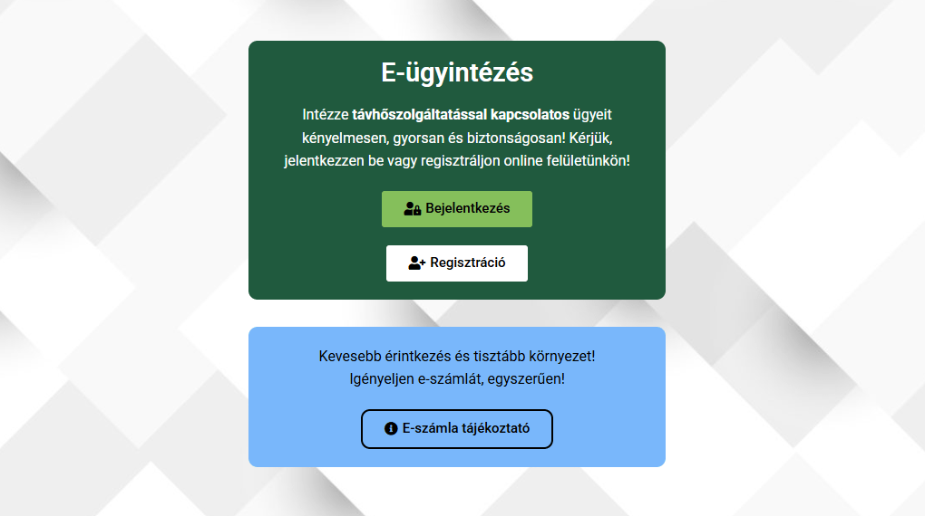 Az E-Ügyintézési felület átmenetileg nem elérhető